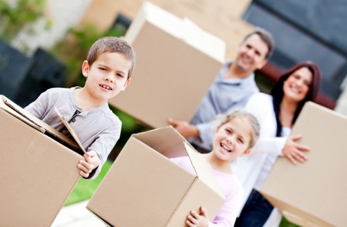 Local house moving service in Kensington with packed boxes