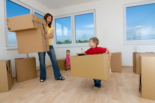 Furniture and boxes loaded for a Kensington move