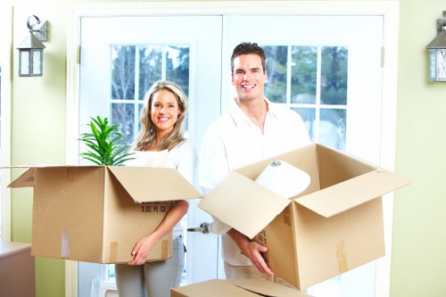 Final stage of a Kensington move with boxes arranged in a new property