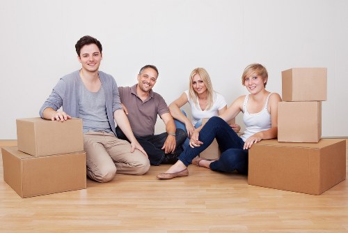 Local moving truck ready for a Kensington flat relocation